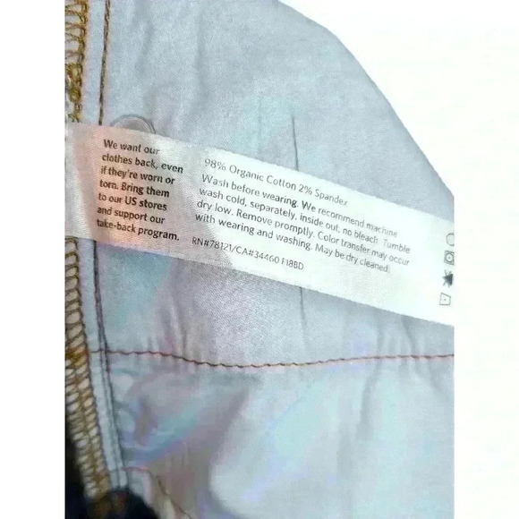 Eileen Fisher Organic Cotton Stretch Denim Skinny Jean Size 0 NWT - Picture 7 of 7